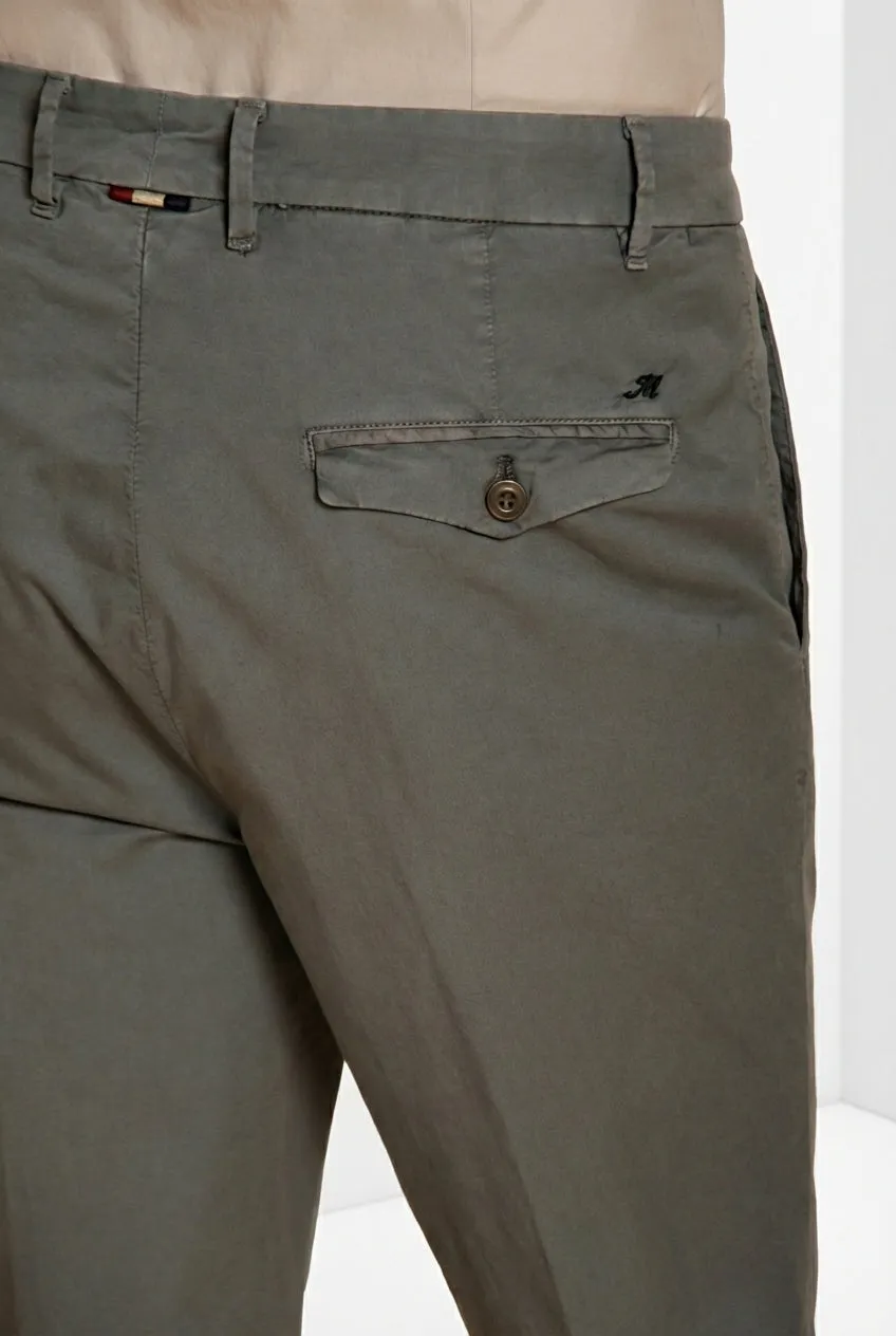 Mason's Boston Pinces chino uomo verde gabardina stretch