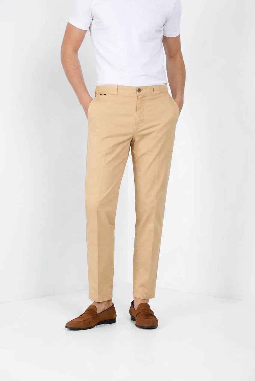 Mason's Madison M74 Chino Uomo Kaki Carrot Fit Stretch