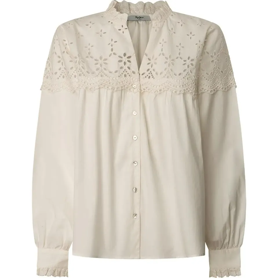 Pepe Jeans Bernadette camicia donna XS bianca pizzo