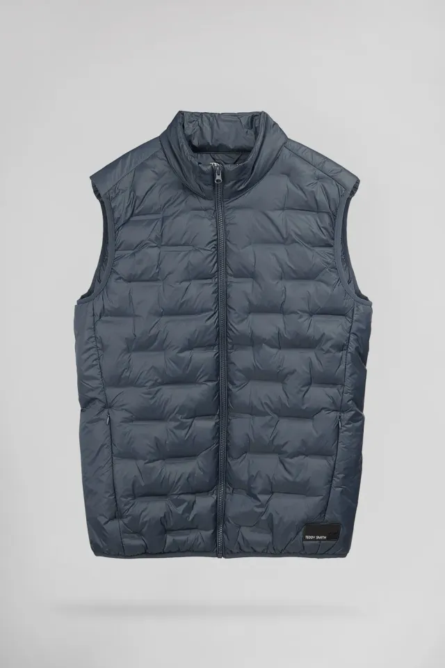 Teddy Smith B-Toran gilet uomo smanicato grigio trapunta