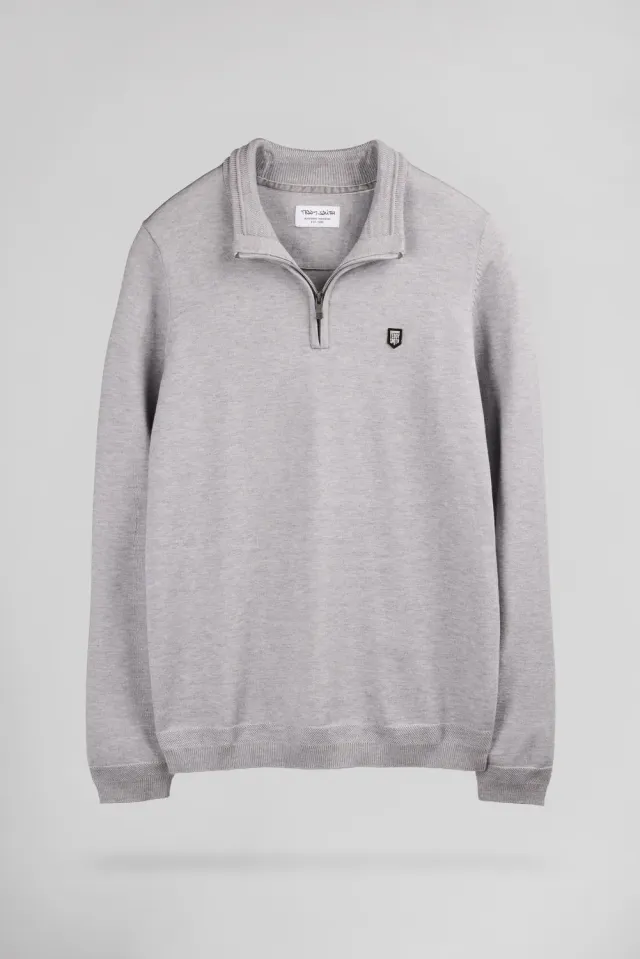 Teddy Smith P-Marty 2 maglione grigio uomo collo zip
