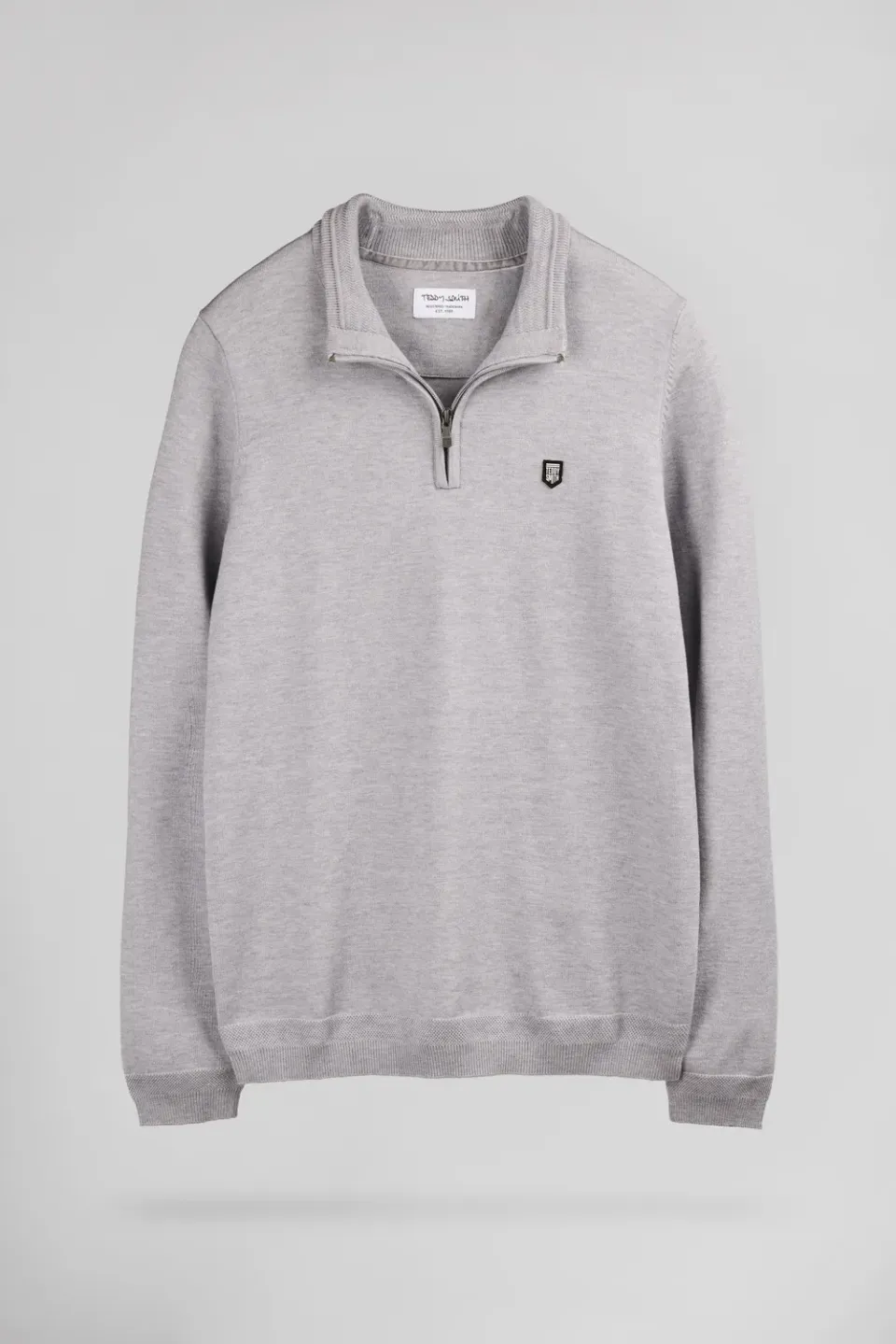 Teddy Smith P-Marty 2 maglione grigio uomo collo zip