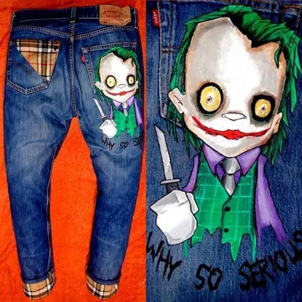 Never Say Never Levi's Vintage Joker Cartoon Jeans Burberry Tessuto