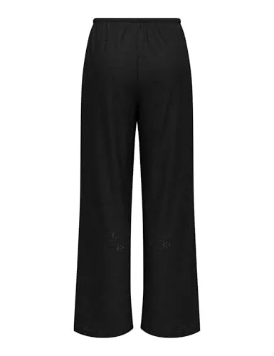 ONLY Onlsmilla Life Wide Tie Pant Jrs pantaloni XS nero gamba larga