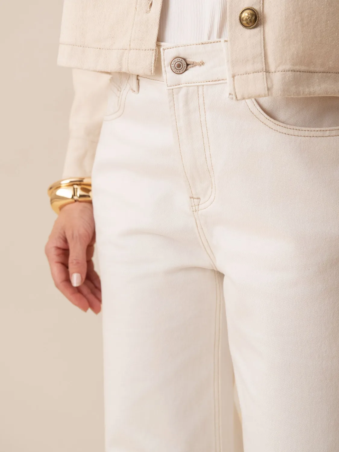 Oraije Raphael jeans straight loose bianchi denim
