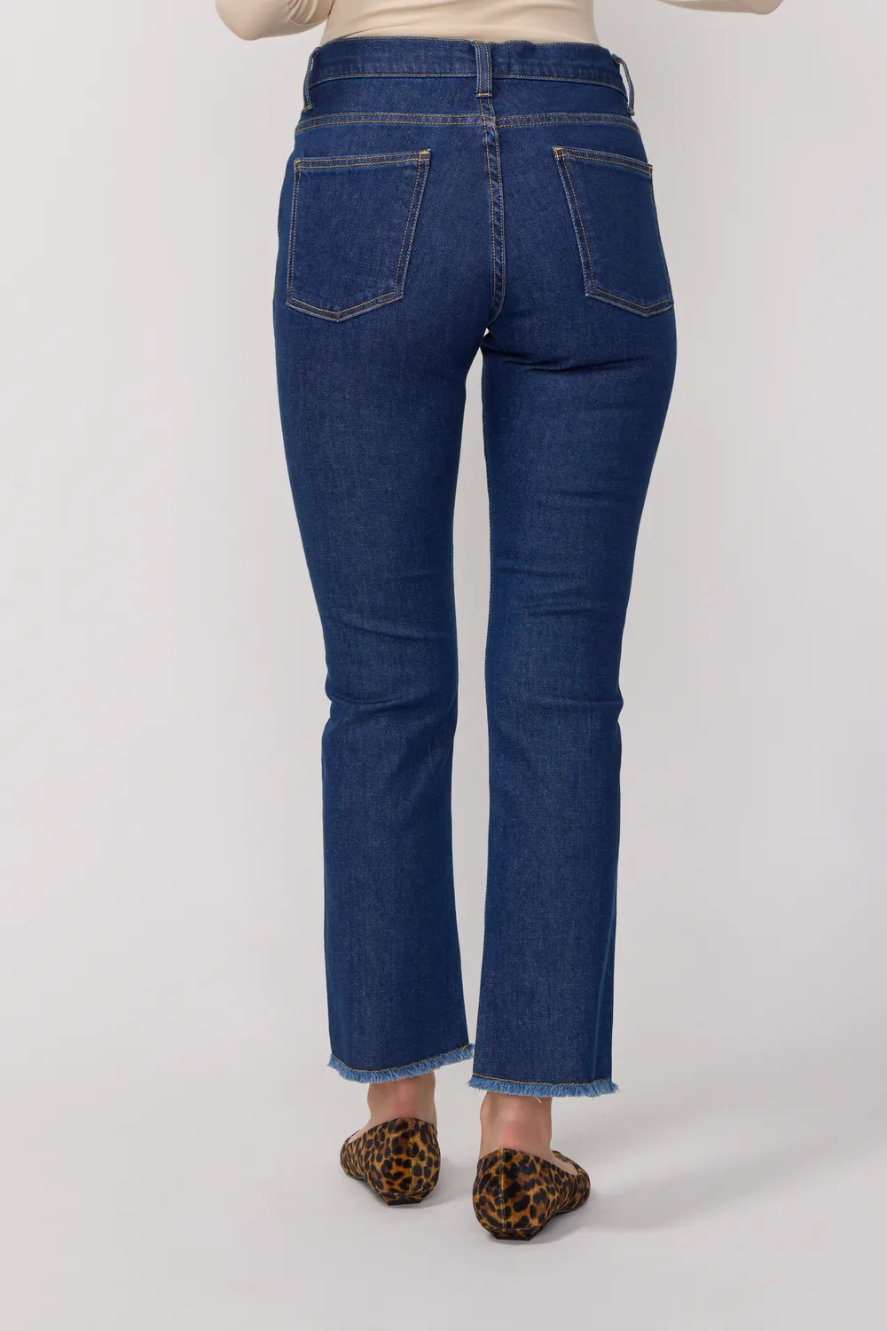 acquaverde Cara Brut Lavé jeans bootcut sfrangiati