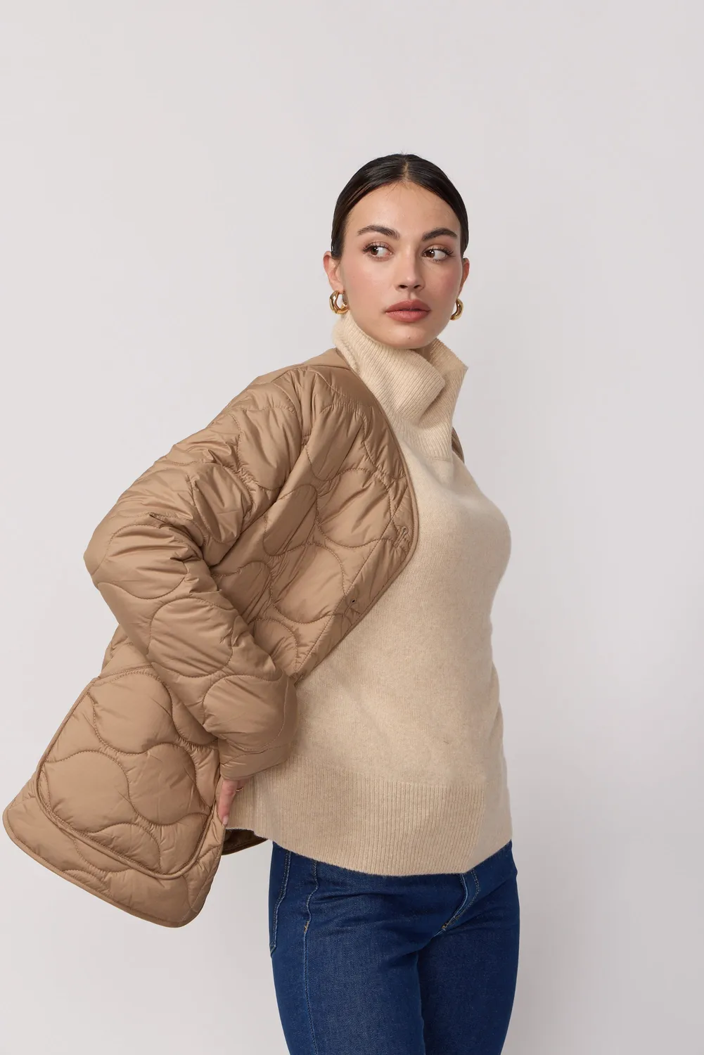 acquaverde Camo giacca trapuntata camel leggera