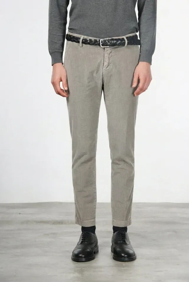 Mason's Milano pantalone chino uomo grigio velluto