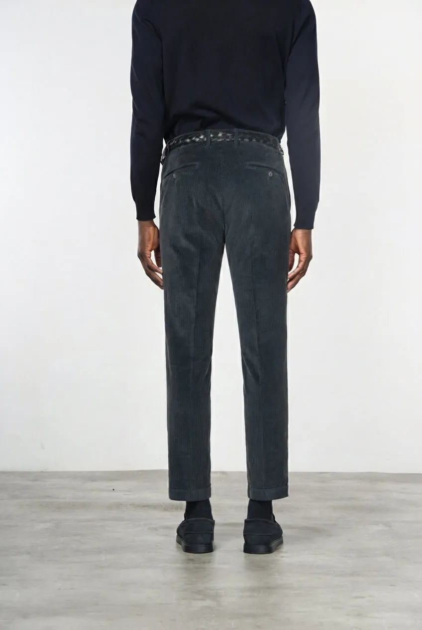 Mason's Milano pantalone chino velluto grigio scuro extra slim
