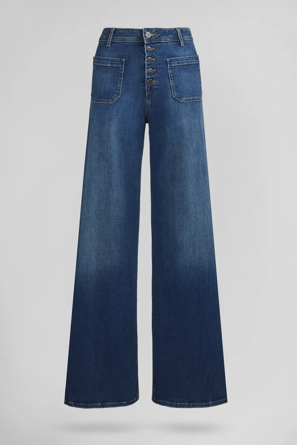 Teddy Smith P-Josefa Button jeans flare vintage indigo donna