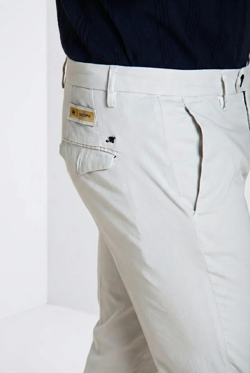 Mason's Torino City pantalone chino grigio chiaro raso seta