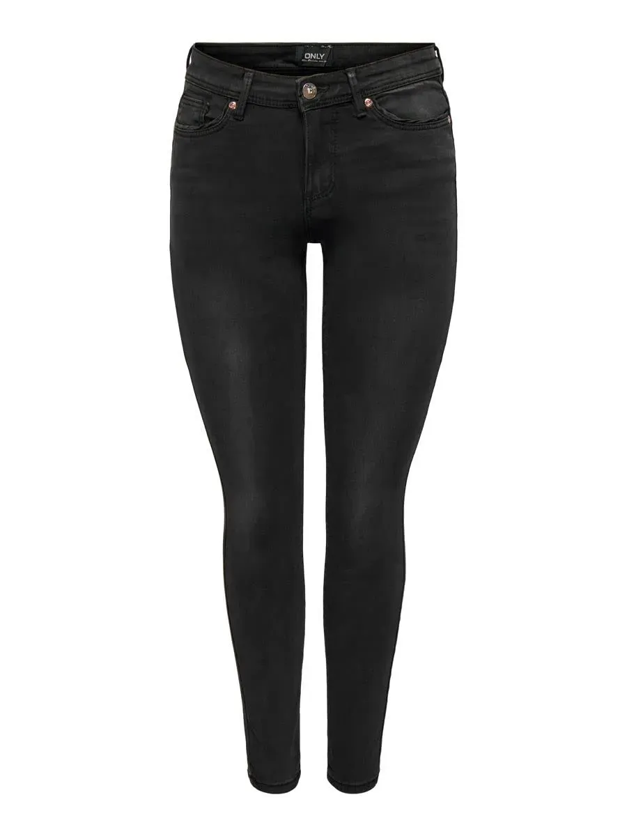 Only Onlwauw jeans skinny donna nero washed M