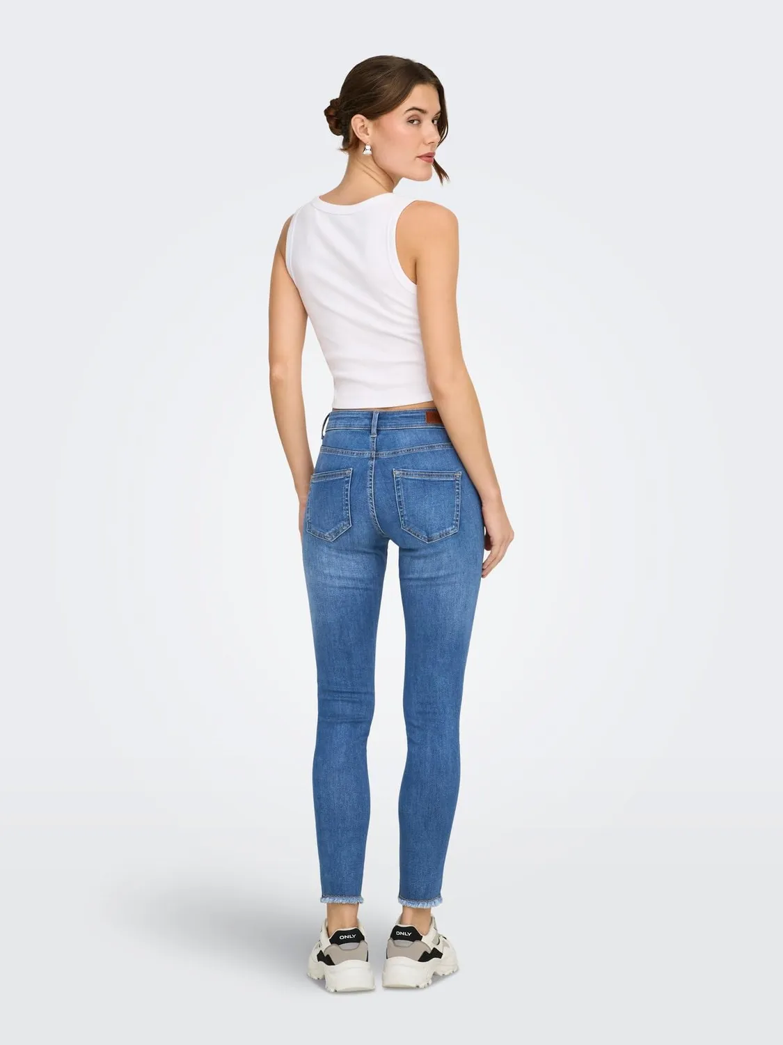 ONLY ONLBLUSH Mid SK Jeans Donna Blu gamba skinny S