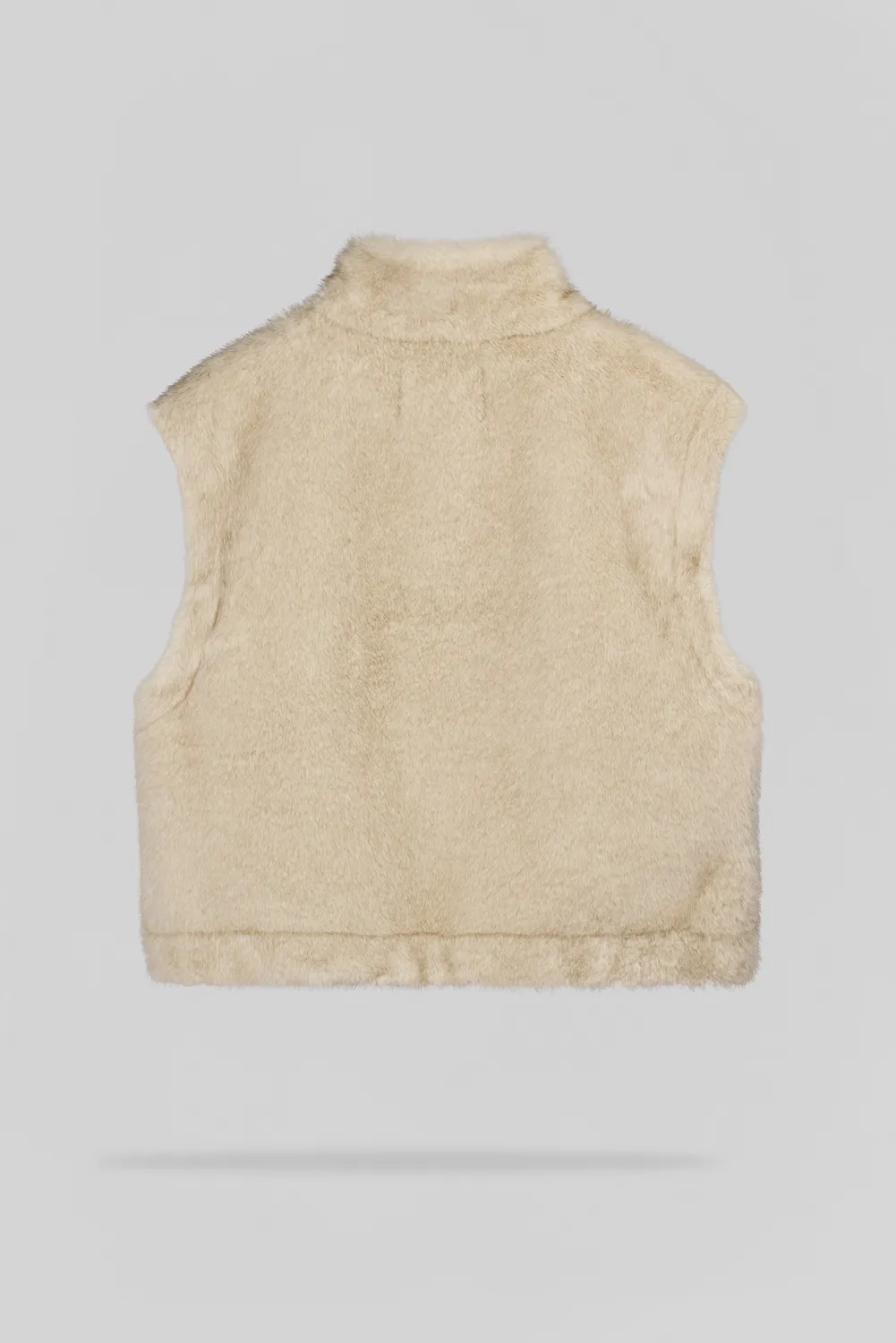 Teddy Smith G-Lou Wolf gilet beige donna eco-pelliccia