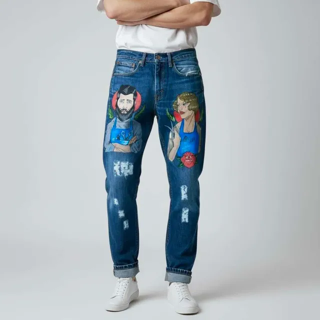 Levi’s Vintage Barber Dark jeans dipinti a mano neri