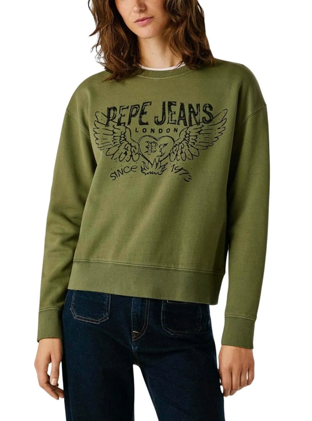 Pepe Jeans Beberly Felpa Donna M Grigia Girocollo