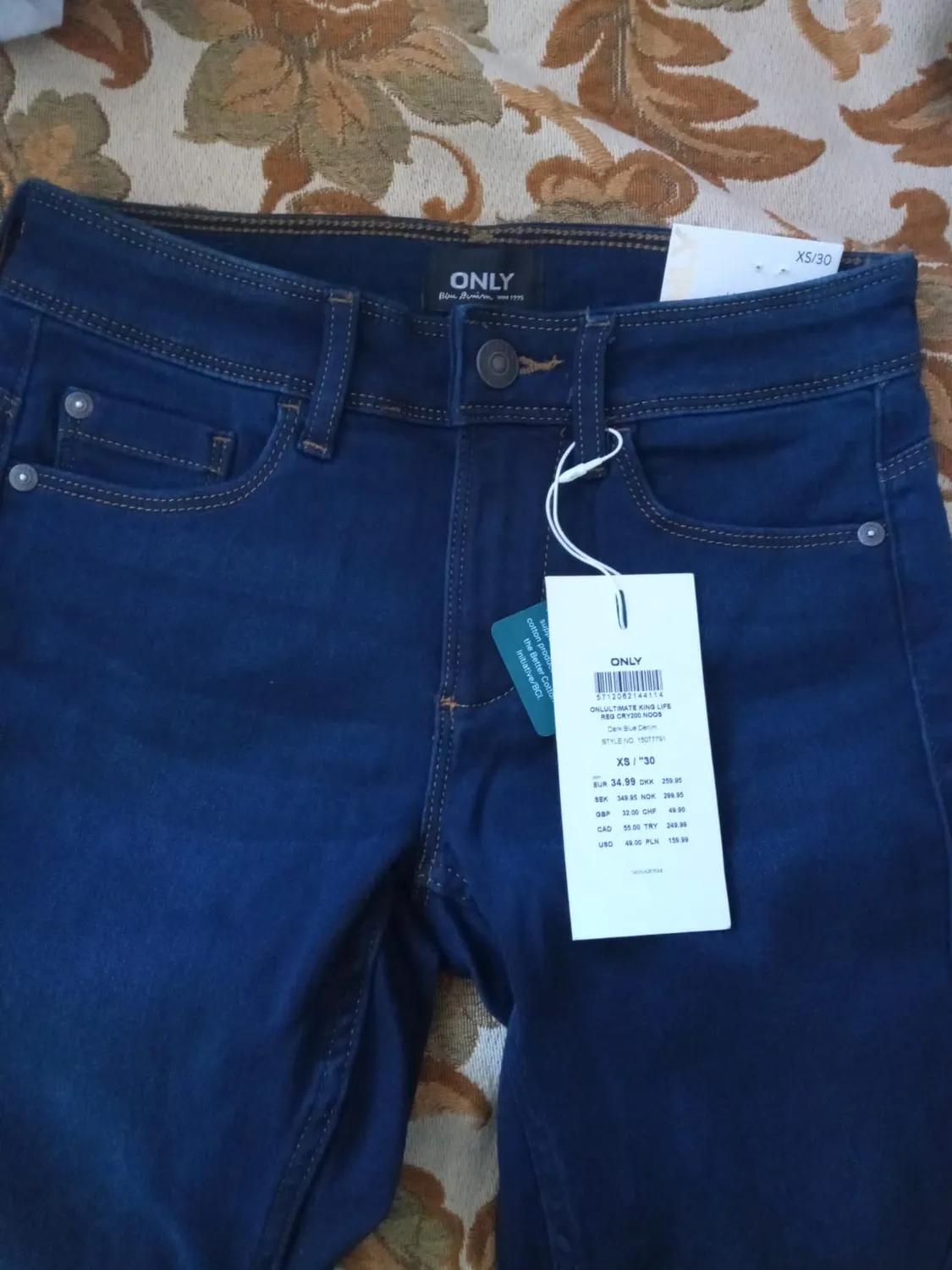 Only Onlrain jeans skinny donna S/30L blu