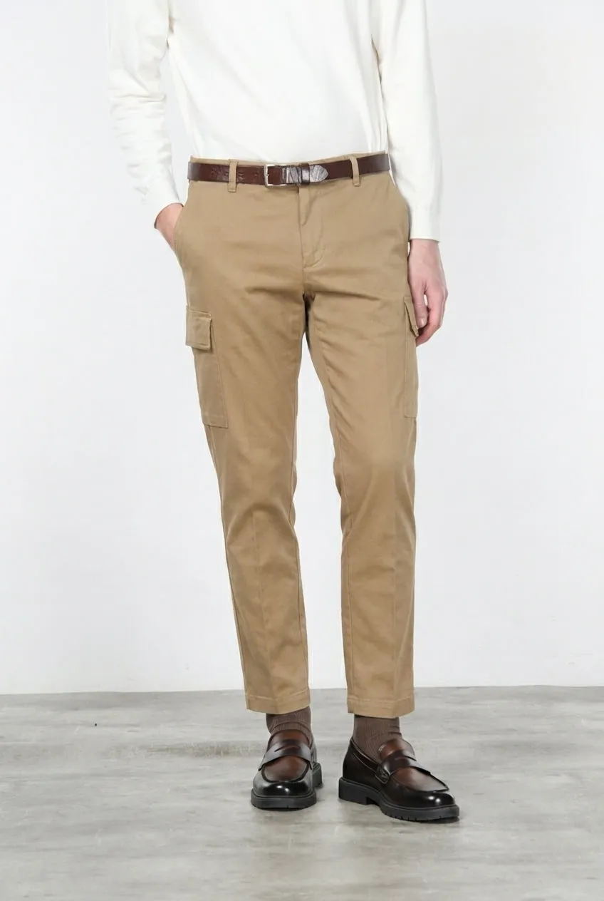 Mason's Chile cargo uomo beige scuro regular stretch