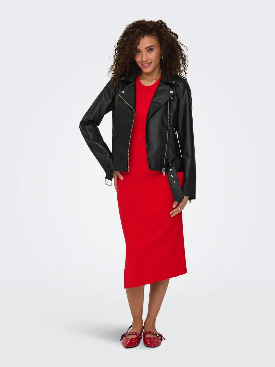 ONLY Onlmille Giacca Donna L finta pelle biker