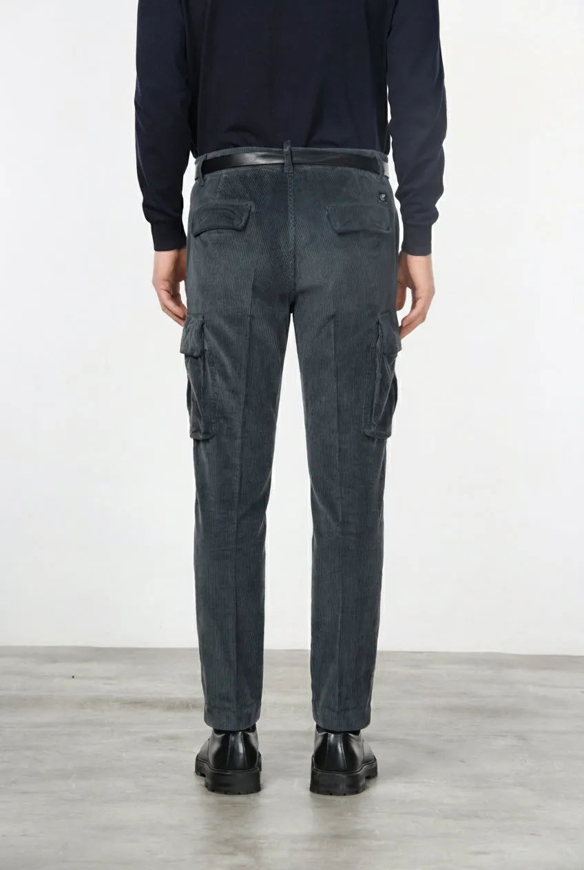 Mason's Chile pantalone cargo uomo grigio velluto