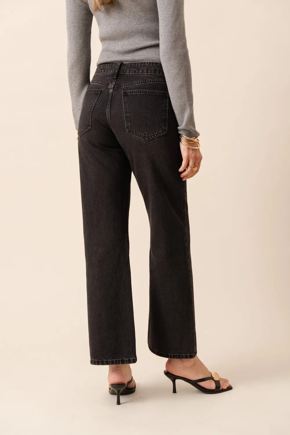 Oraije Carmen jeans straight grigio cotone