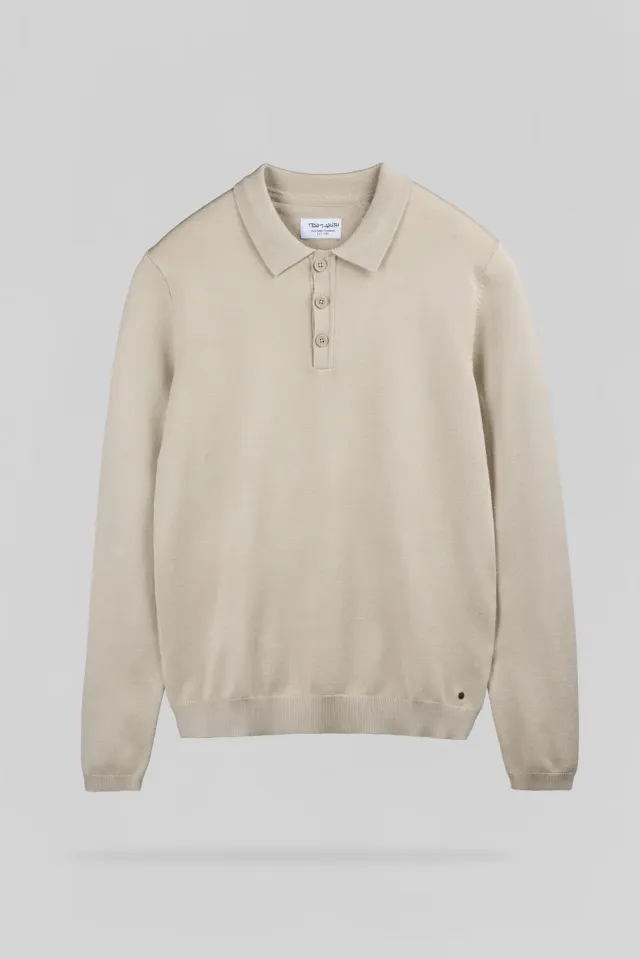 Teddy Smith P-Nitty ML polo uomo beige maniche lunghe