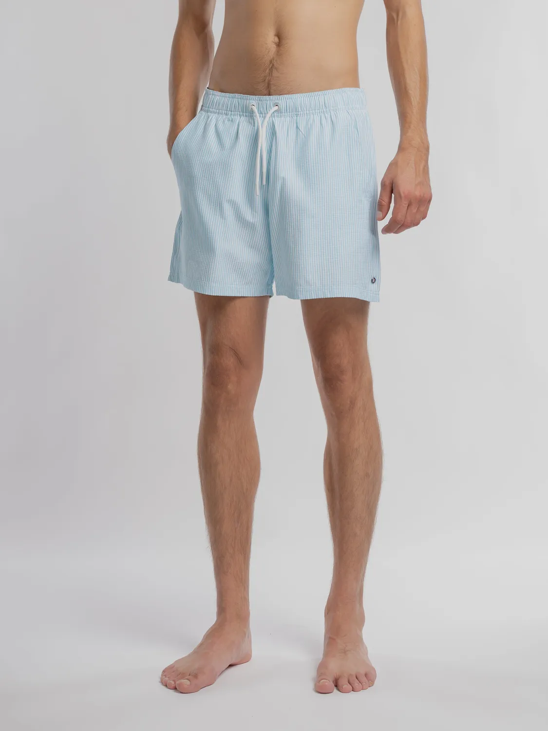 Teddy Smith S-Pablo costume mare blu laguna a righe