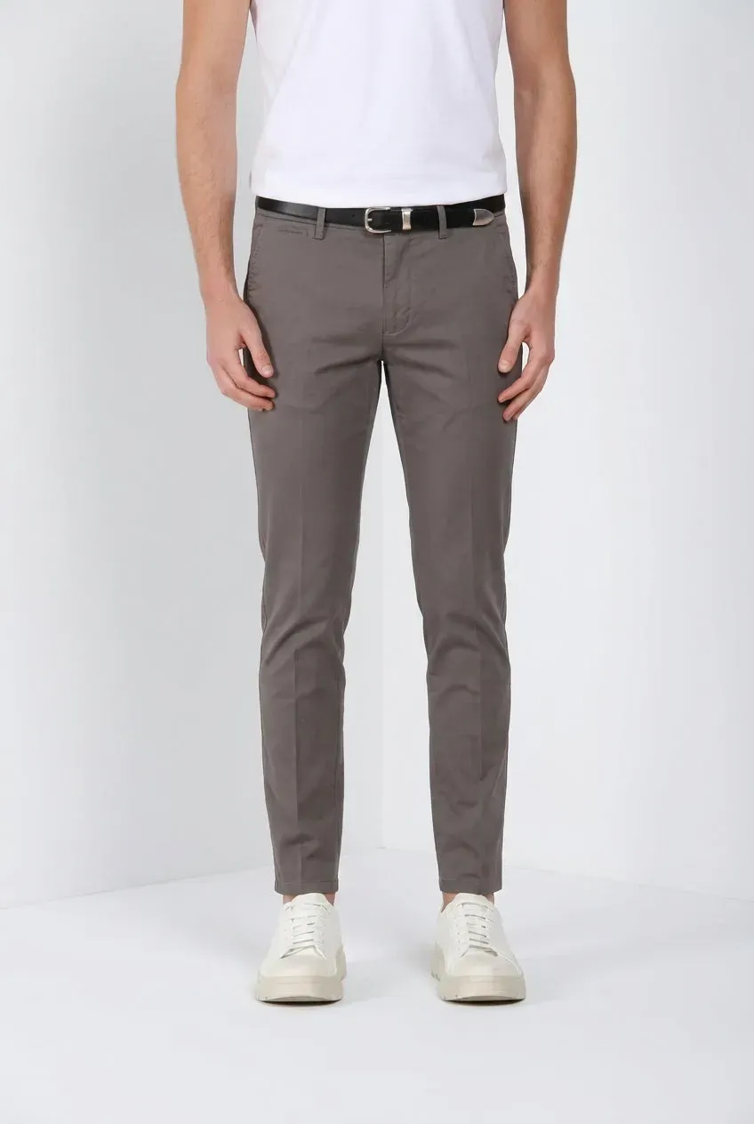 Mason's Torino Travel Chino Uomo Slim Grigio Scuro Stretch