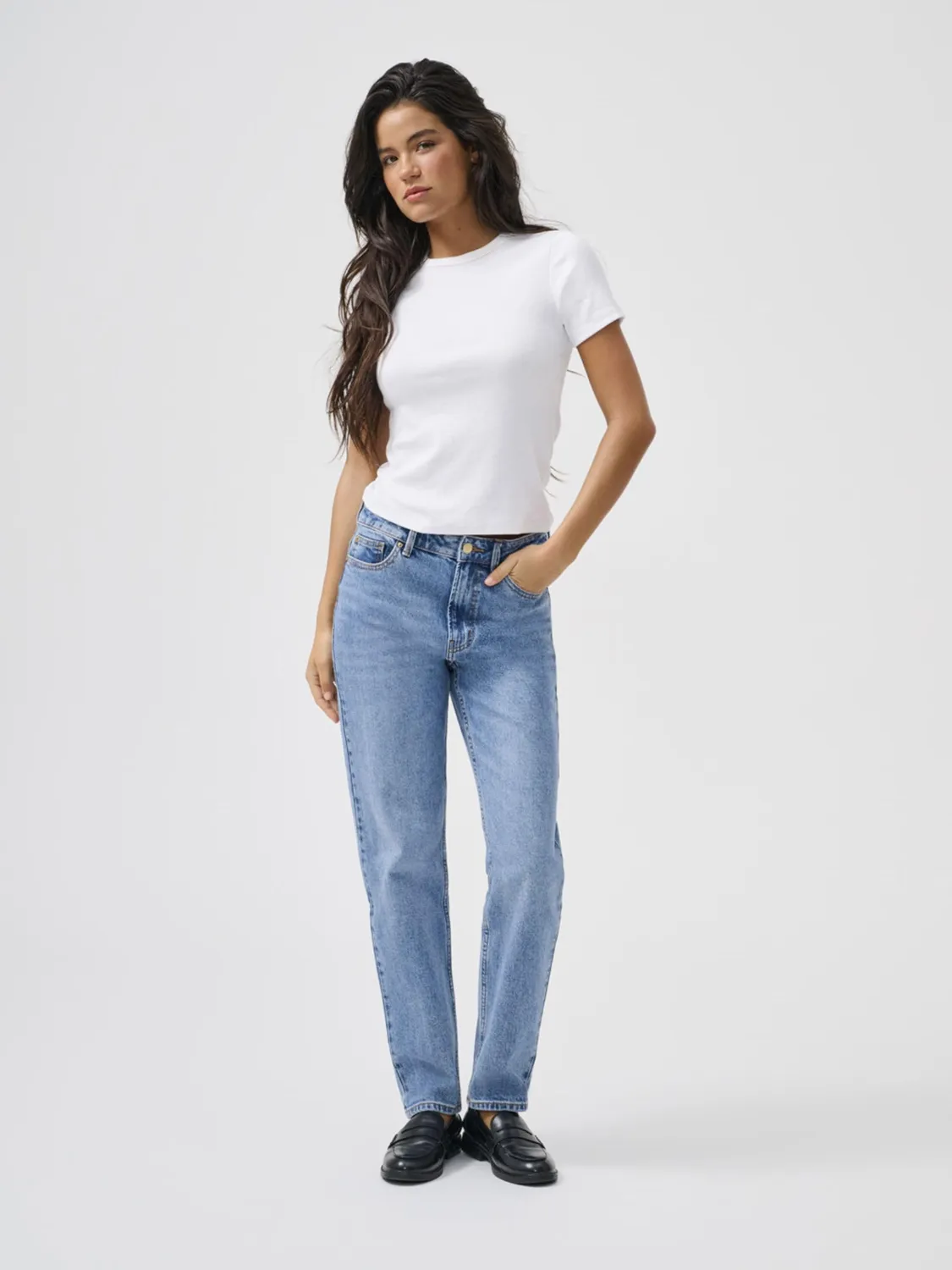 ONLY ONLWAUW High Waist jeans flare vita alta blu
