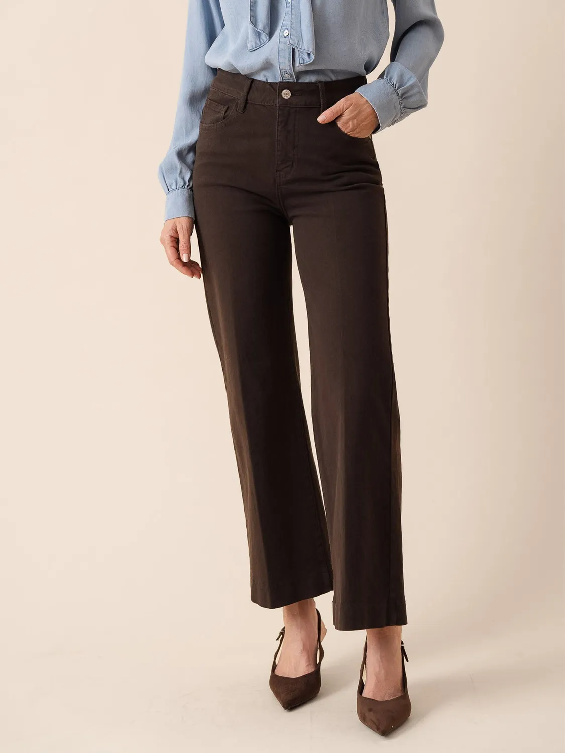 Oraije Vienna jeans wide cioccolato regular 1m60-1m70