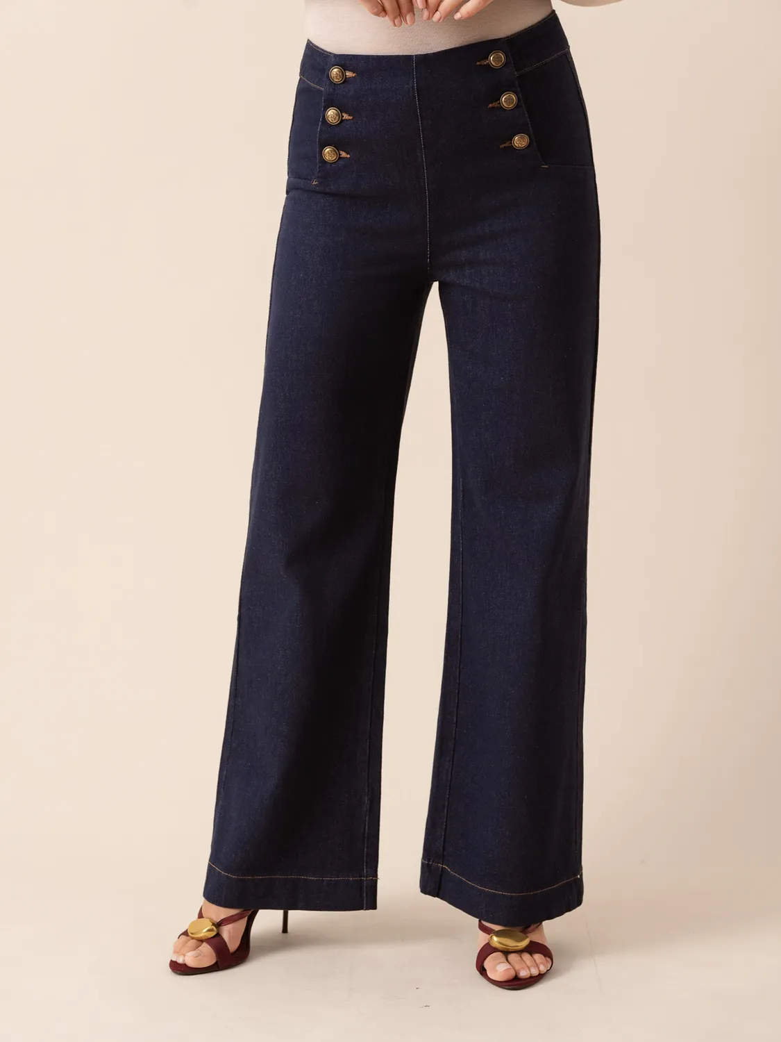 Oraije Victo jeans wide grezzi vita alta lunghi