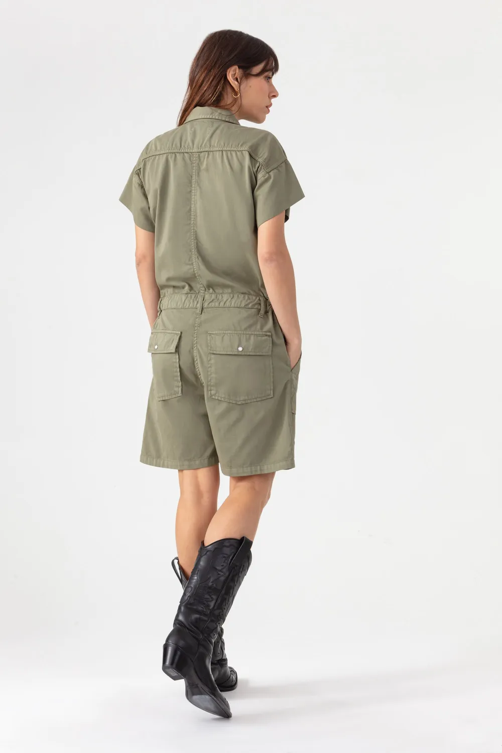 acquaverde Joey tuta corta Light Kaki gabardine