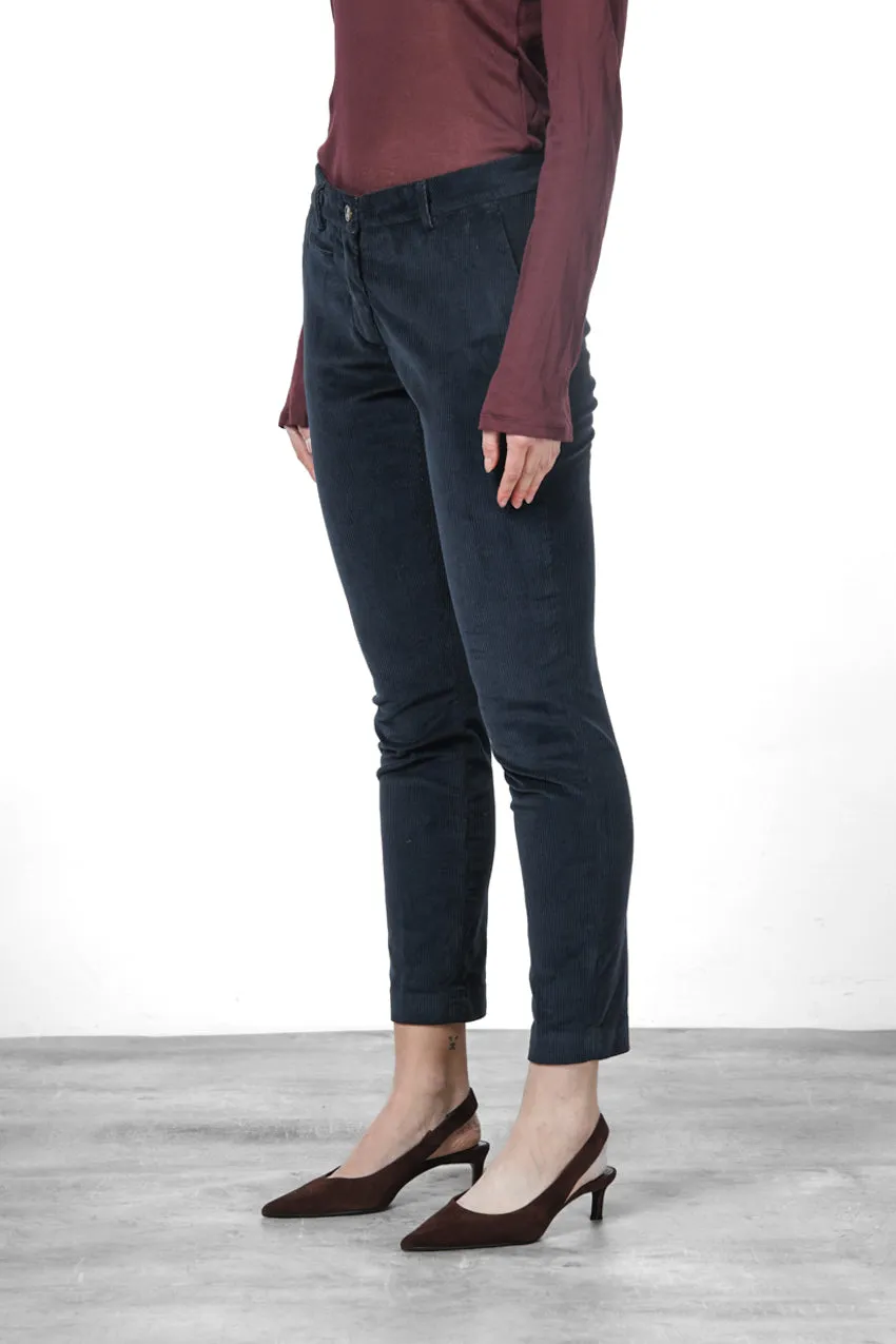 Mason's New York Slim chino donna navy velluto slim