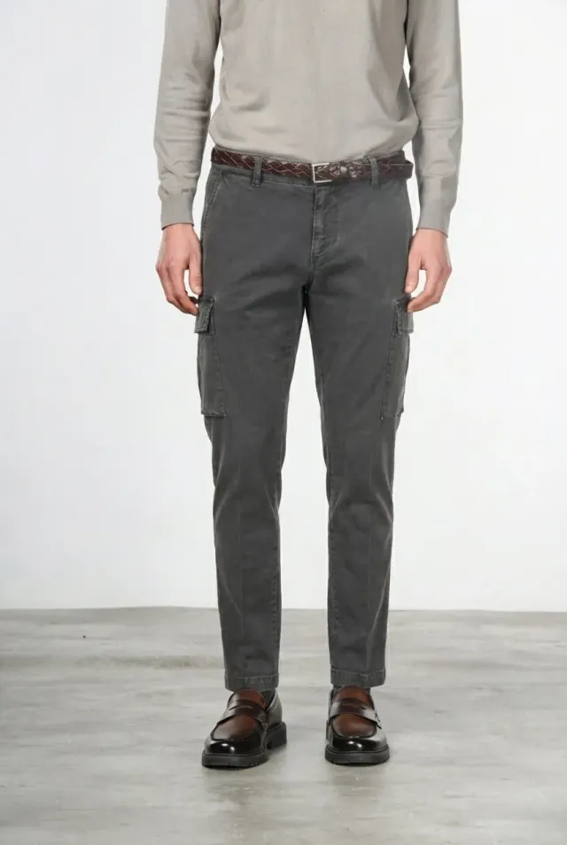 Mason's Chile cargo uomo marrone extra slim gabardina
