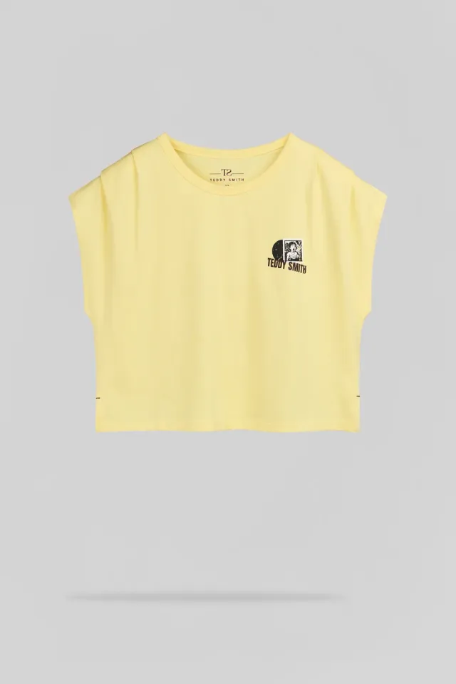 Teddy Smith T-Vinyl MC JR maglietta bambina giallo limone cotone