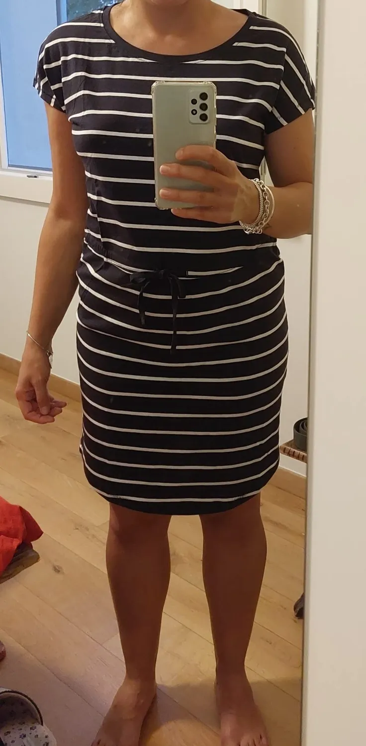Only Onlmay Vestito Donna L Nero Giallo Corto Cotone