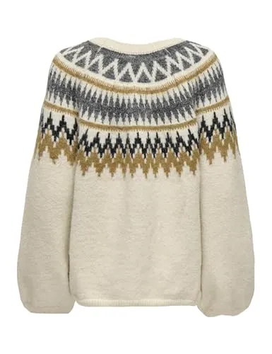 ONLY Onlreykja Maglia Girocollo L Grigio Melange