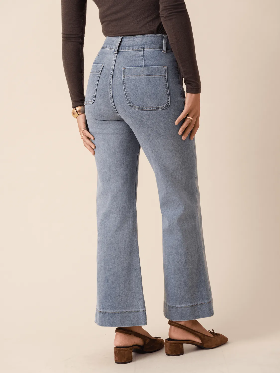 Oraije Elenette jeans flare blu medio chiaro