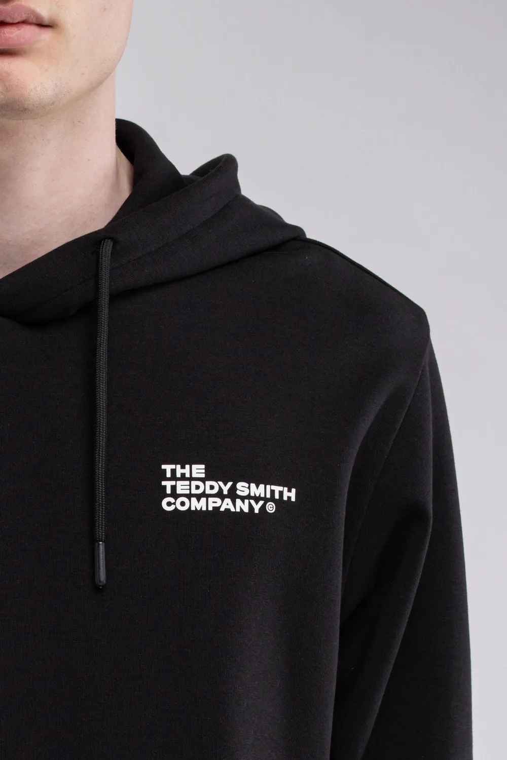 Teddy Smith S-Company Hoody felpa cappuccio nero elasticizzata
