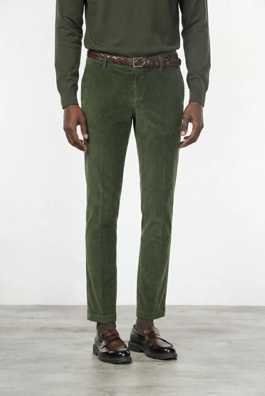 Mason's Milano pantalone chino verde bosco velluto 500 righe