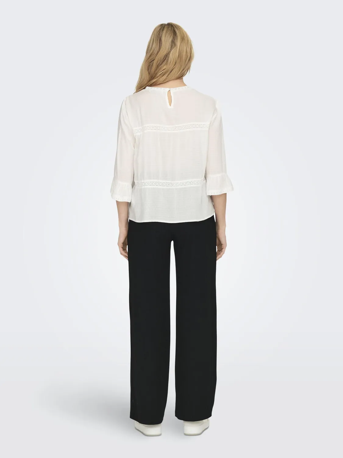 ONLY Onlanemone 3/4 camicia donna Cloud Dancer 40 ricamata