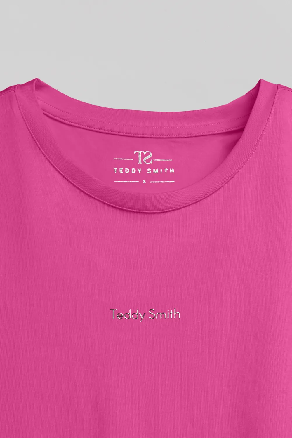 Teddy Smith T-Ribelle t-shirt fucsia cotone elasticizzato