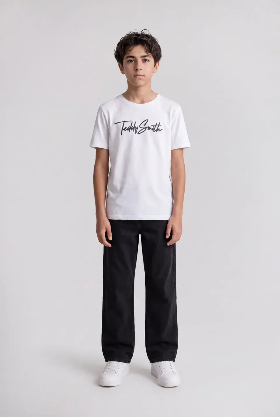 Teddy Smith T-Evan MC JR T-Shirt Bianco Cotone Ragazzo