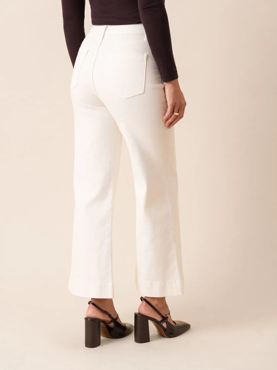 Oraije Gasparette jeans wide bianco
