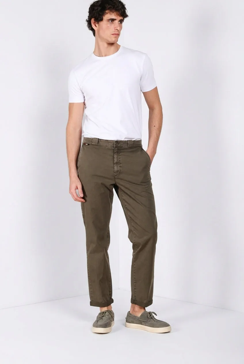 Mason's Madison M74 pantalone chino verde twill