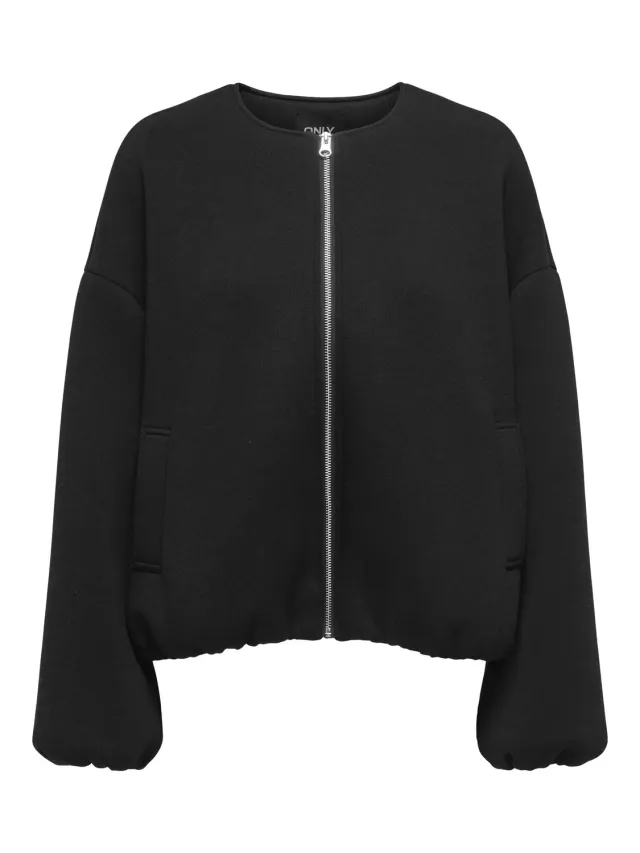 ONLY Onlellie giacca scuba donna nera zip