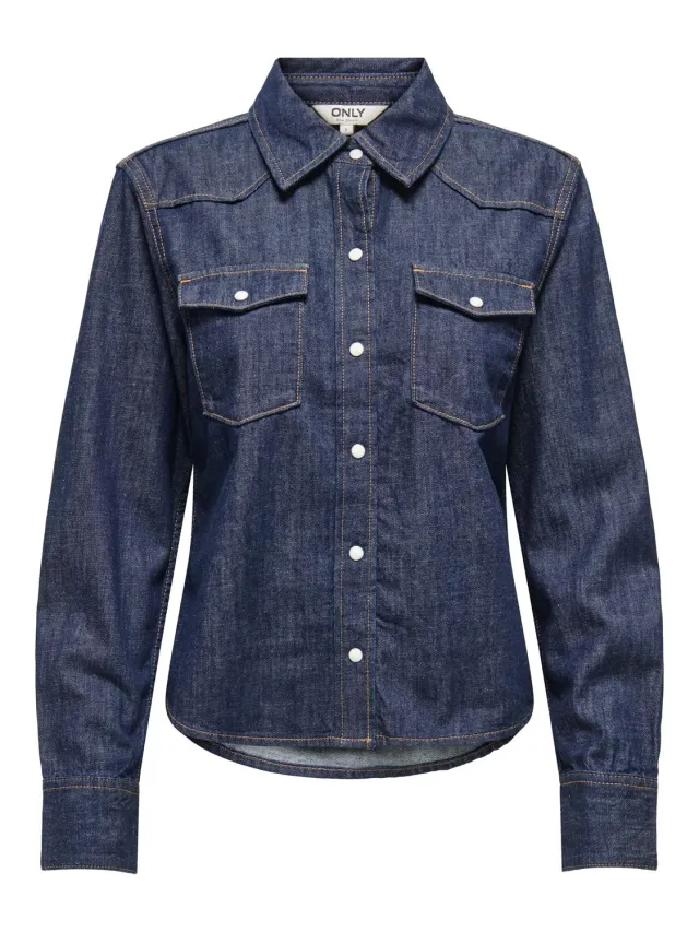 ONLY ONLCHARLIZE camicia jeans donna taglia S blu scuro