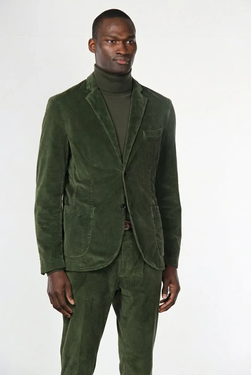 Mason's Tiziano blazer uomo velluto verde regular