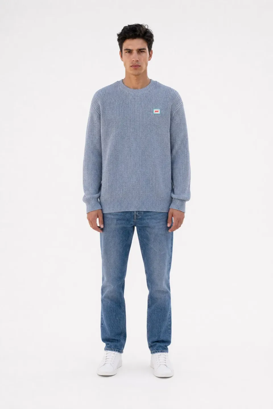 Teddy Smith P-Clay Maglione Blu Chiné Girocollo