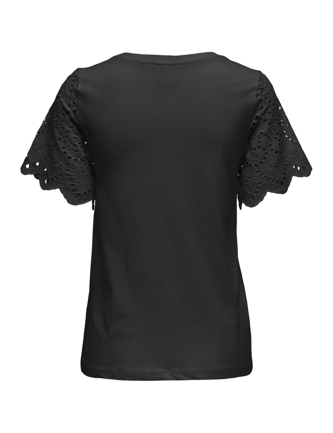 ONLY Onlebba Life Top in Pizzo Nero manica corta
